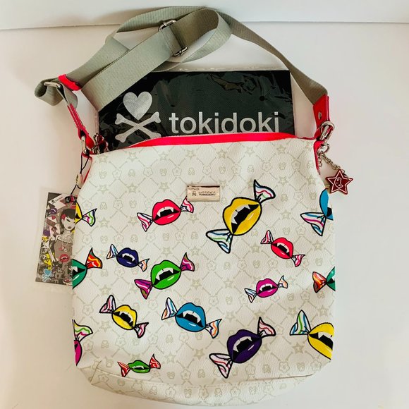 tokidoki Handbags - TOKIDOKI PICO FLUO VAMPIRE LIPS CROSSBODY BAG WITH DUST BAG
